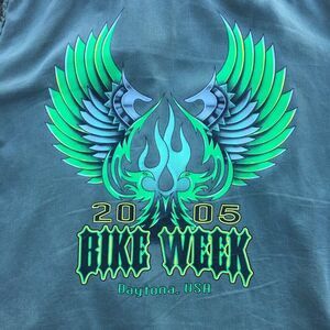 VTG Biker Design Sleeveless Shirt Mens XL Green 2005 Bike Week Daytona Beach FL